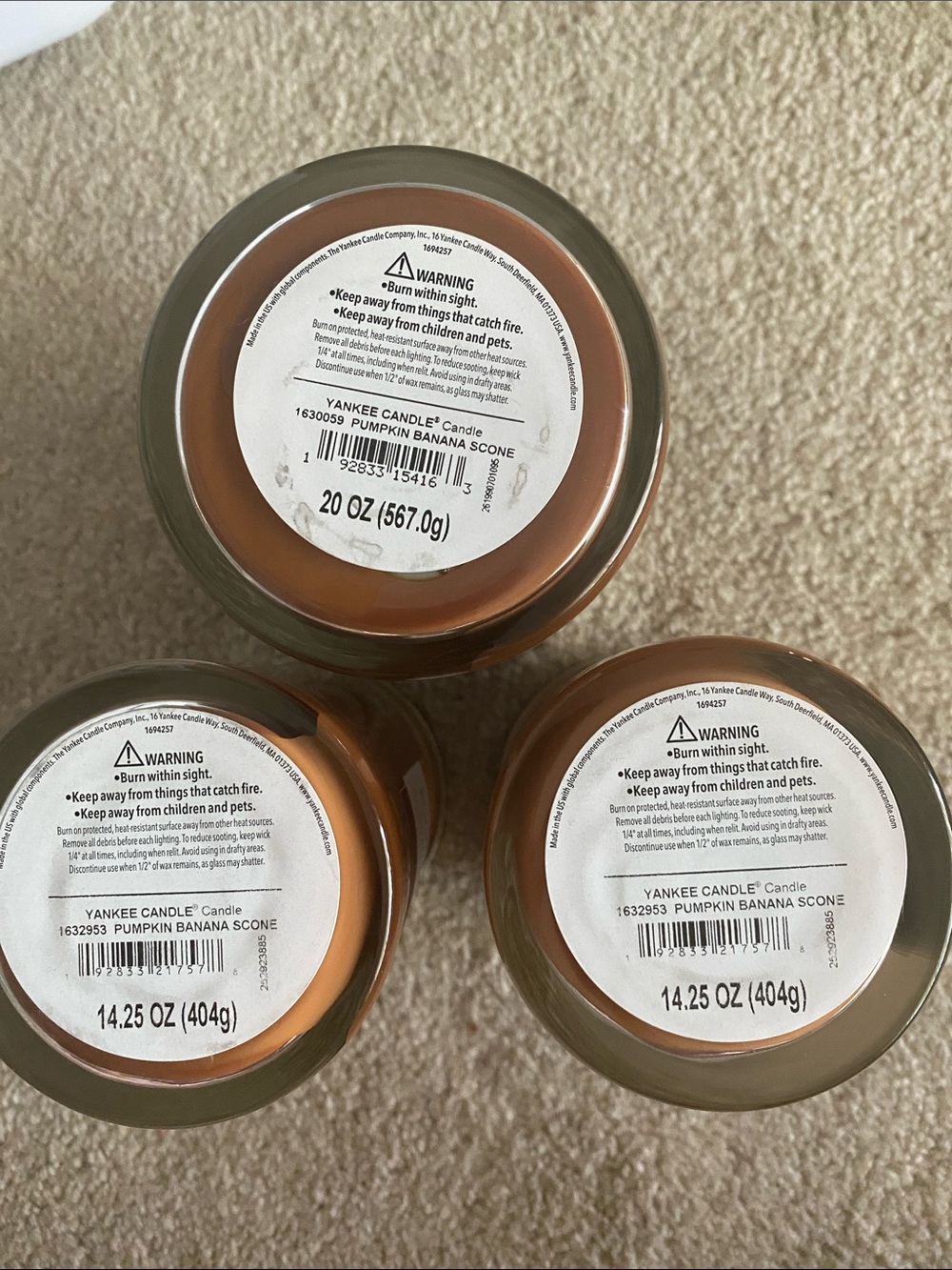 3-yankee candle bundle pumpkin banana scone -brand new! - Picture 4 of 4
